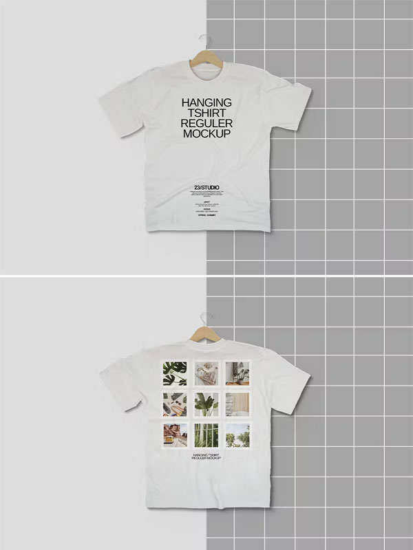 Hanging Reguler T-Shirt Mockup Hanging Reguler T-Shirt Mockup