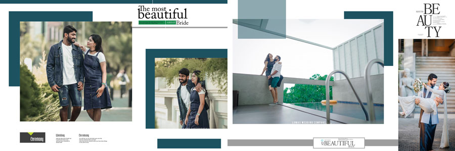 Pre wedding album DM design PSD 2024 modern layout