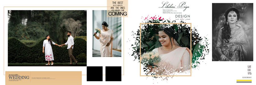 Romantic pre wedding album DM template for Photoshop