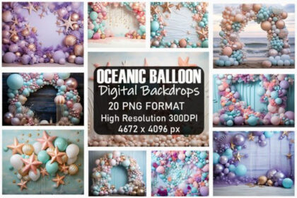 Oceanic Balloon Decor Backdrops