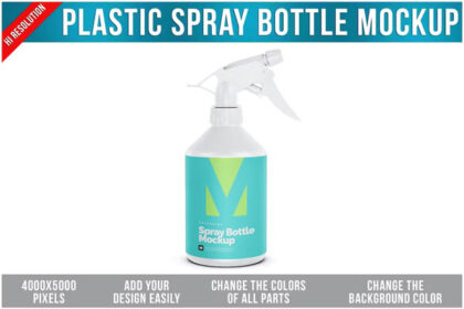 Plastic Spray Bottle Mockup