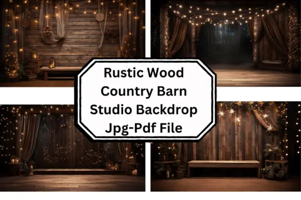 Rustic Wood Country Barn Studio Backdrop | Luckystudio4u