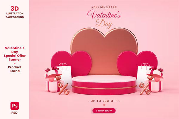 Valentine's Day Commercial Banner Background