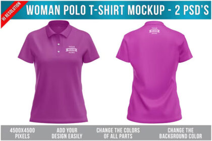Women's Polo Shirt Mockup 2 PSD