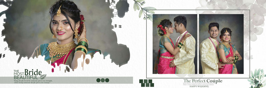 Stylish 12x36 editable wedding album PSD template for Indian weddings