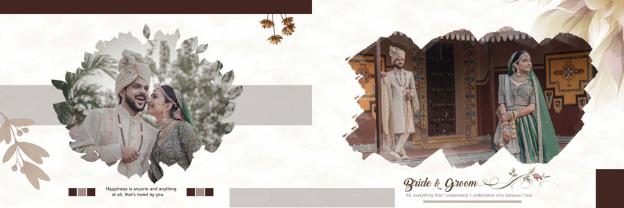 Creative 12x36 editable PSD wedding album for Indian couples