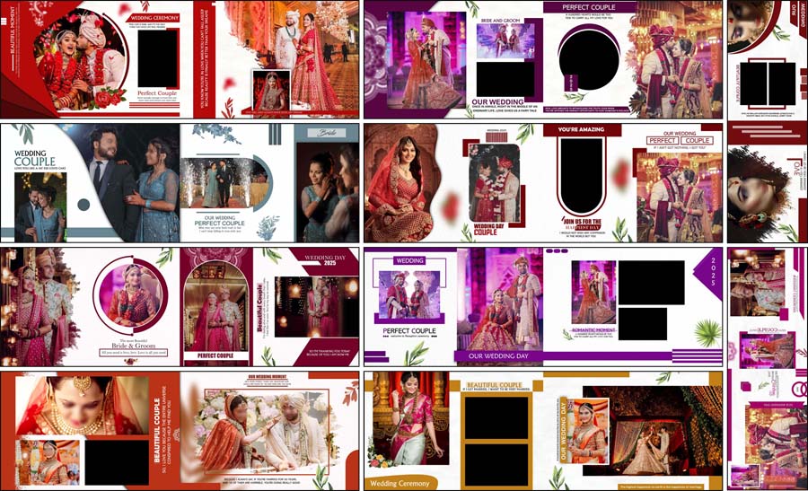10 Elegant Indian Wedding Album Design PSD