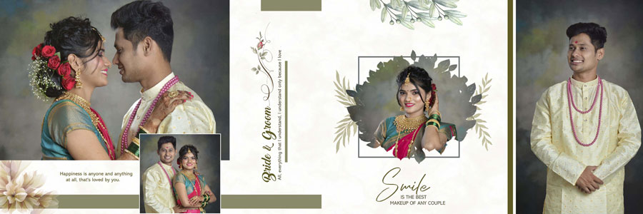 Beautiful Indian wedding photo album PSD 12x36 creative layout