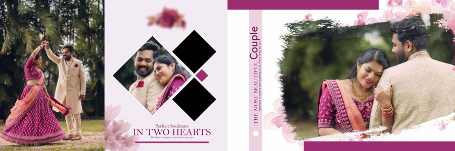 Creative Indian wedding album PSD 12x36 layout for photography
