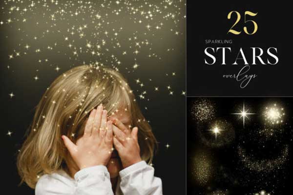 25 Sparkly Stars Overlays Stardust
