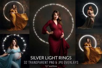 32 Maternity Silver Light Ring Overlays PNG and JPG