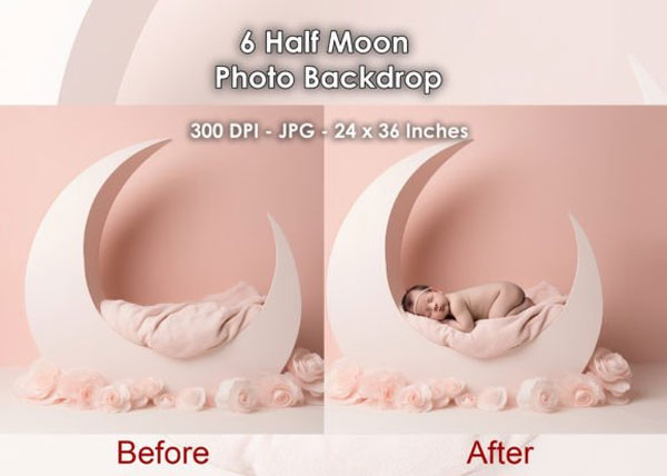6 Halfmoon Newborn Photo Backdrop JPG