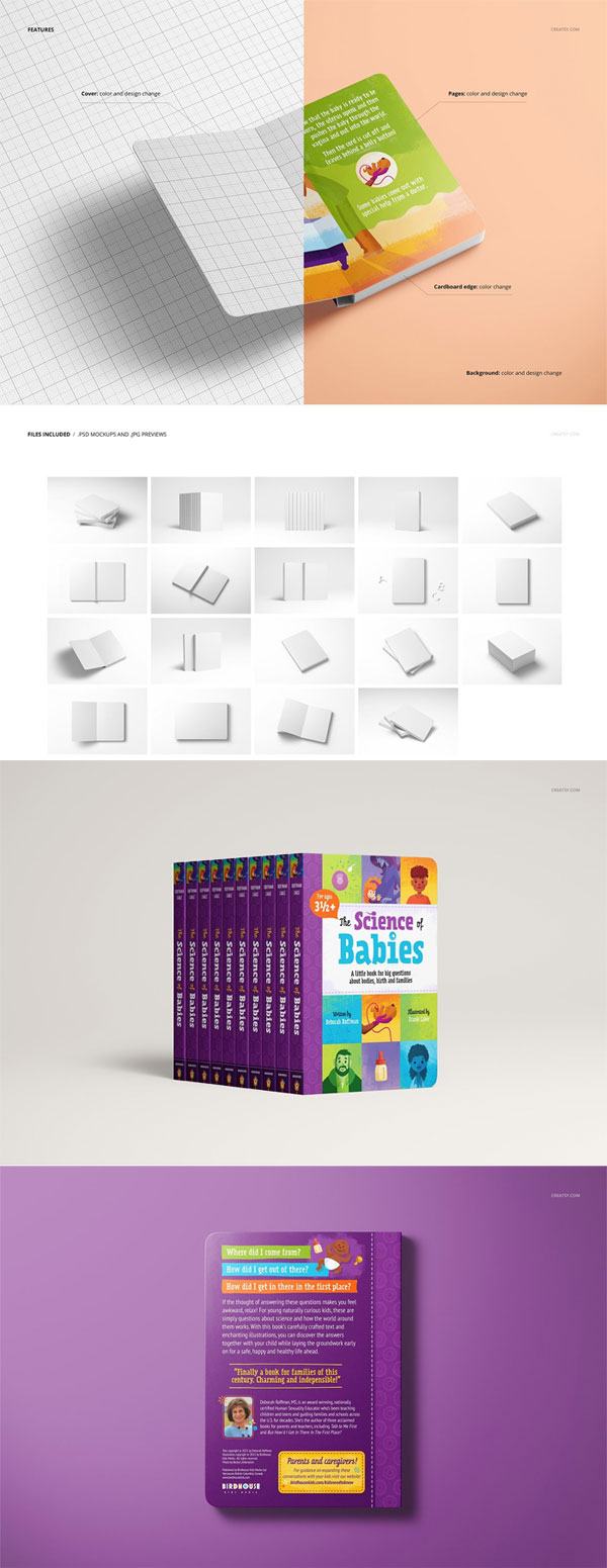 Board Book Mockup Set Board Book Mockup Set