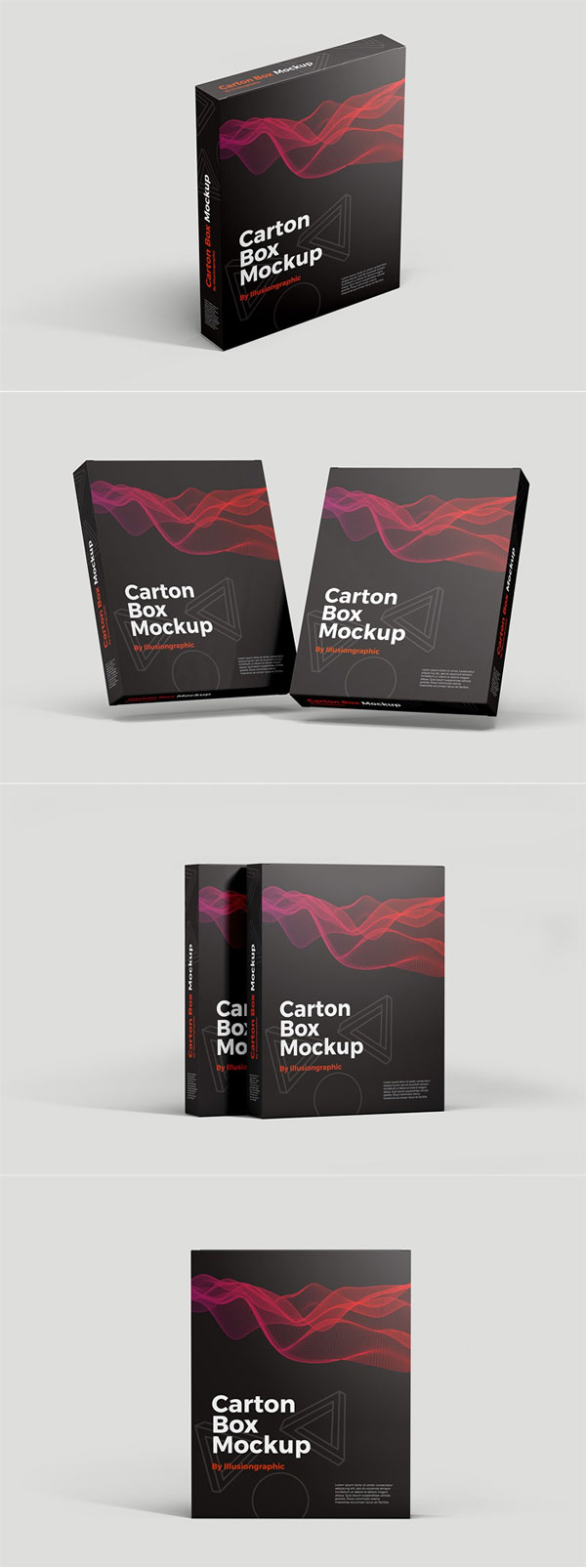 Carton Box Mockup 8 Views Carton Box Mockup 8 Views