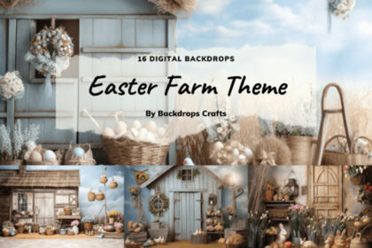 Easter Farm Digital Backdrops