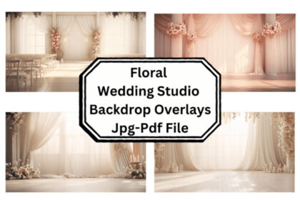 Floral Wedding Studio Backdrop Overlays