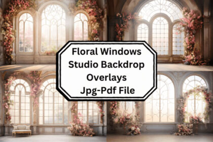 Floral Windows Studio Backdrop Overlays