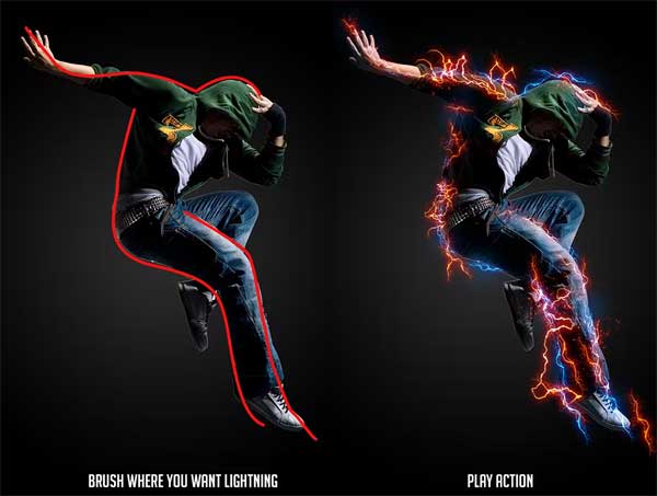 Lightning Power Photoshop Action Lightning Power Photoshop Action