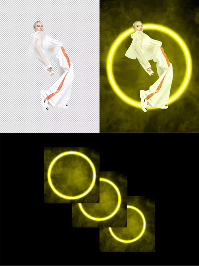 Neon Circles Photo Effect Neon Circles Photo Effect
