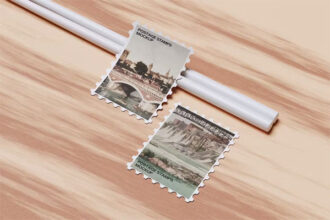 Stamp Postage Display Mockup