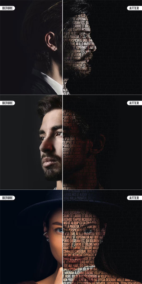 Text Cutout Photo Effect