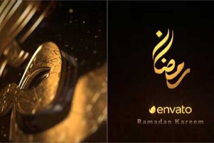 3D Gold Ramadan Kareem Logo Intro