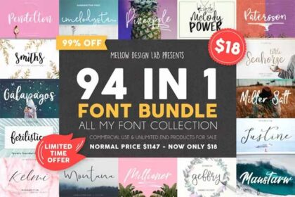 94 IN 1 Font Bundle Sale