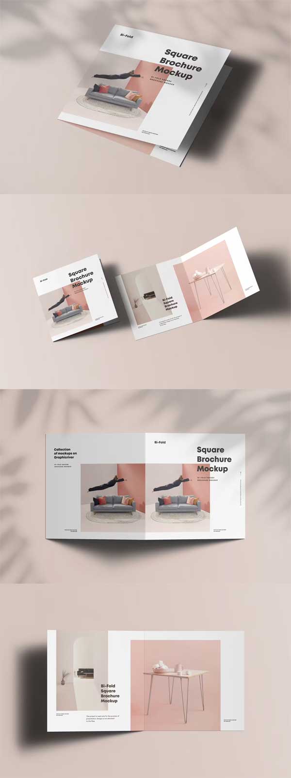 Bi Fold Square Brochure Mockup Bi Fold Square Brochure Mockup