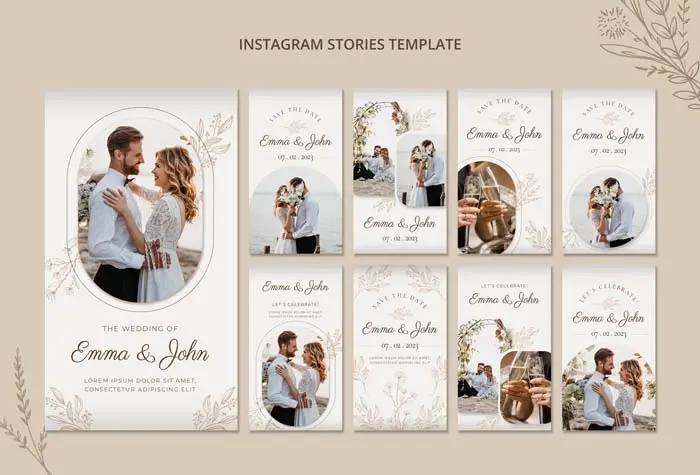 Floral Wedding Instagram Stories Collection