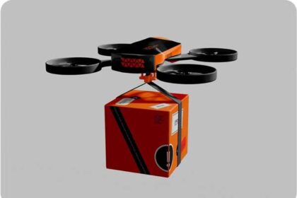 Free Delivery Drone Photoshop PSD Mockup