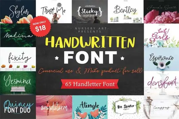 Handwritten Font Bundle | Luckystudio4u