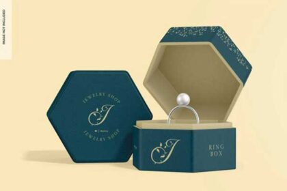 Hexagonal Ring Box PSD Mockup