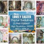 Lovely Easter Digital Backdrops