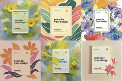 Paint Flowers Poster Mockups