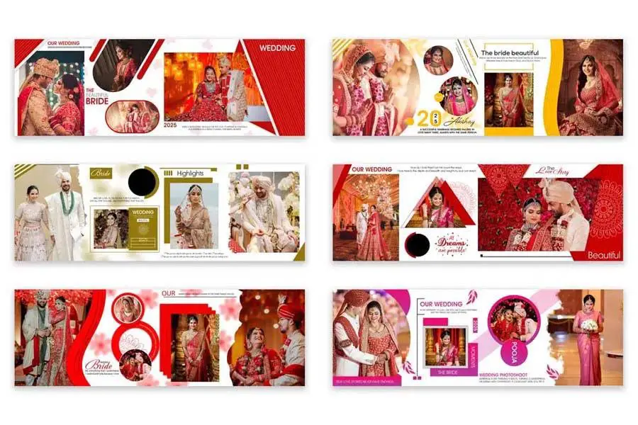 100 Latest Wedding Album Design 12×36 PSD Templates 2024