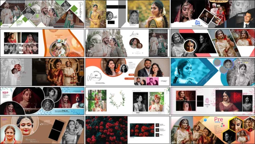 Free 12x36 Traditional Pre-Wedding Album Design PSD