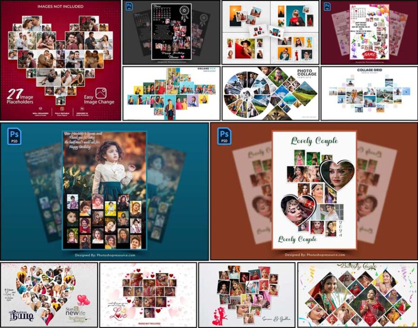 20 Best Free Photo Collage PSD Templates Download 2025