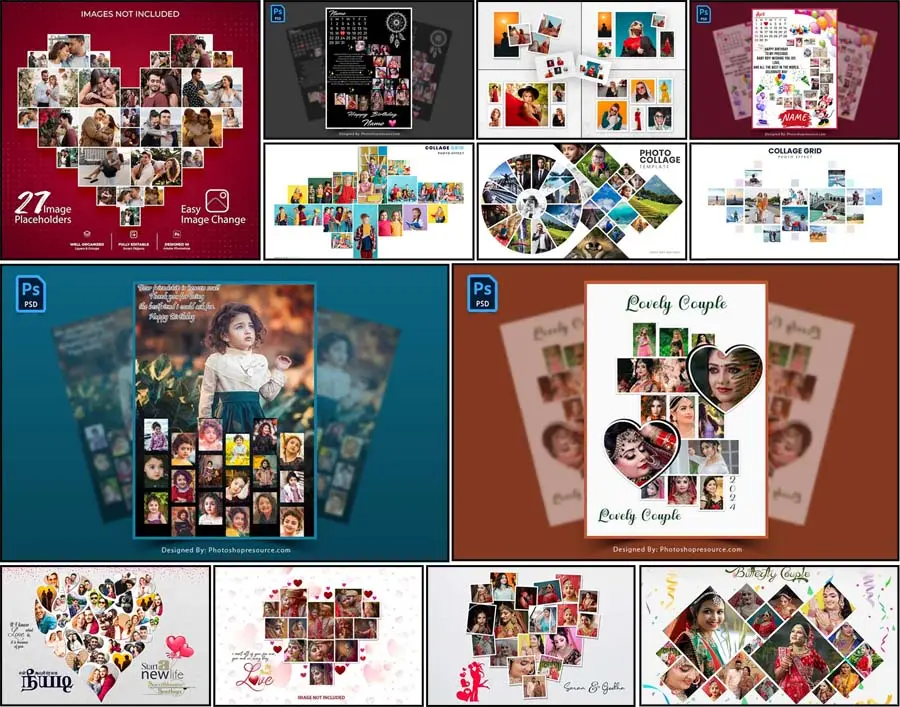 20 Best Free Photo Collage PSD Templates Download 2025