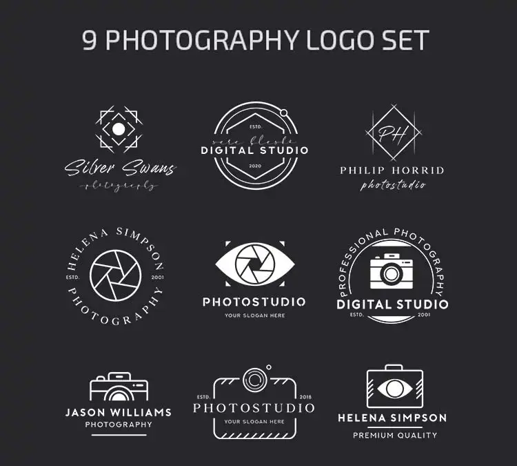 Free 09 Photography Logo Set PSD