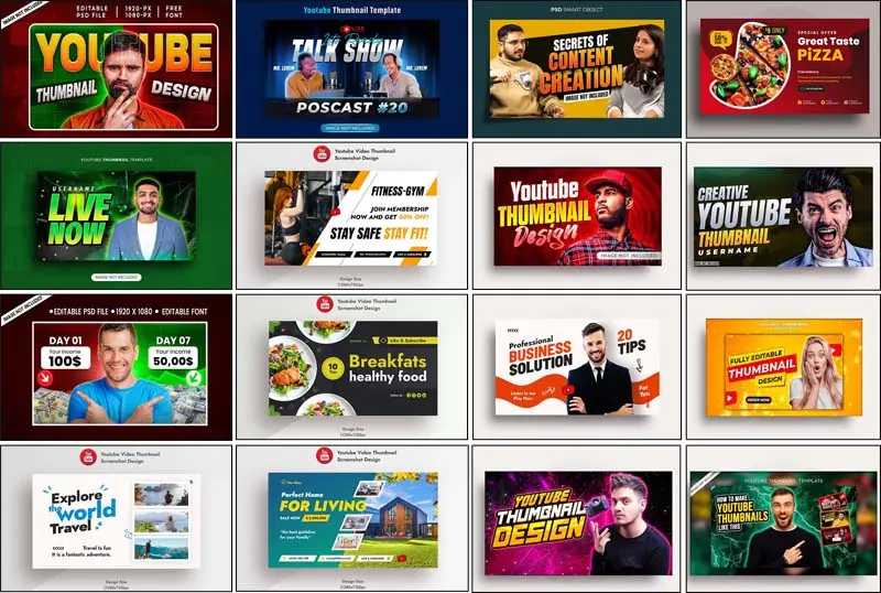 Free 25+ Viral & Creative YouTube Thumbnail PSD Templates