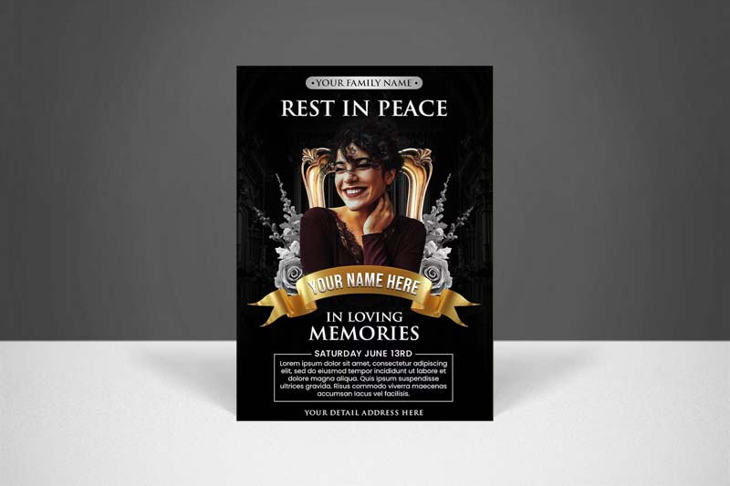 Funeral Events Invitation PSD Template