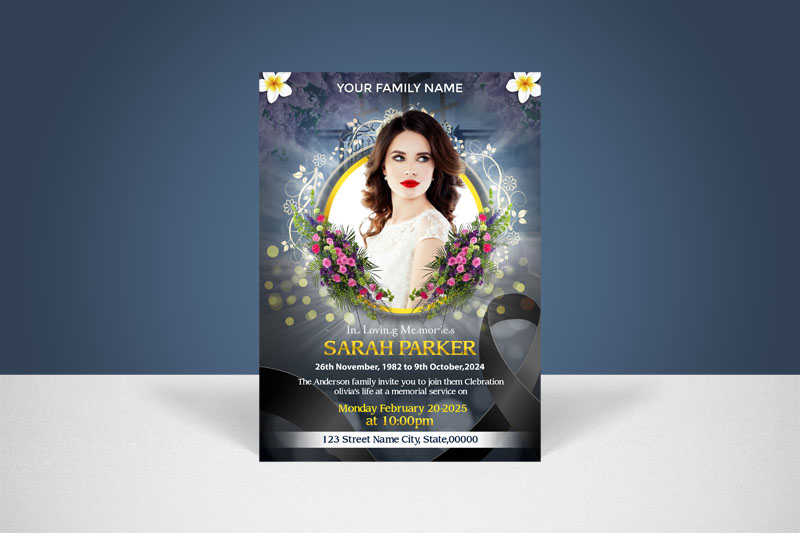 Memorial Funeral Flyer Design PSD Template