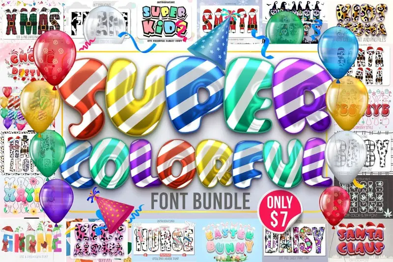 Super Colorful Font Bundle
