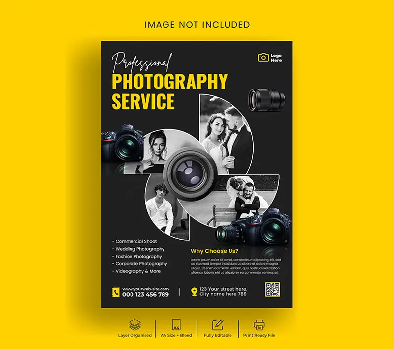 Free Digital Photography Flyer Design PSD Template