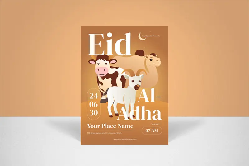 Free Eid Al-Adha Leaflet Flyer PSD Template