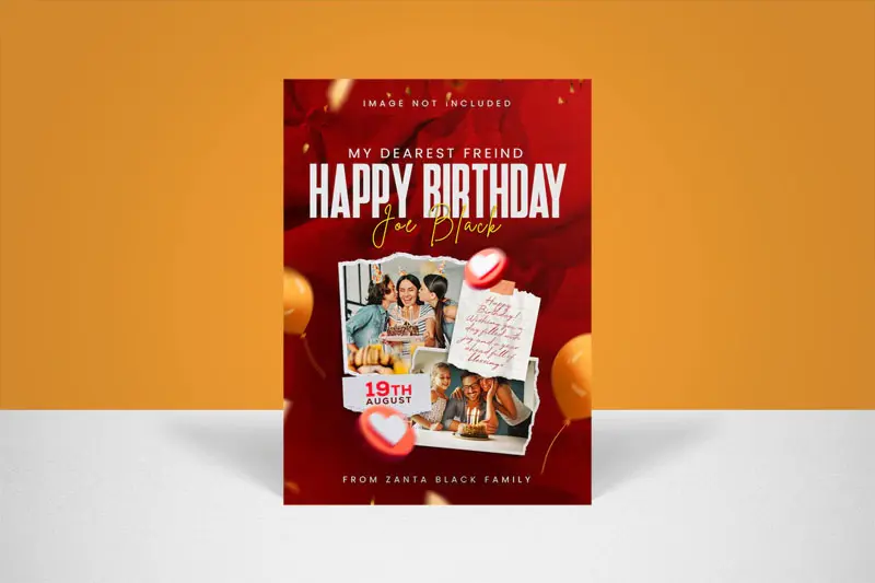 Birthday Photo Collage Story Template PSD