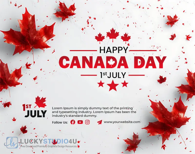 Happy Canada Day PSD Templates For July 1st Celebrations