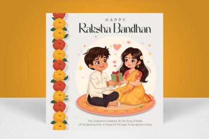 Free Raksha Bandhan PSD Template for Cute Brother & Sister