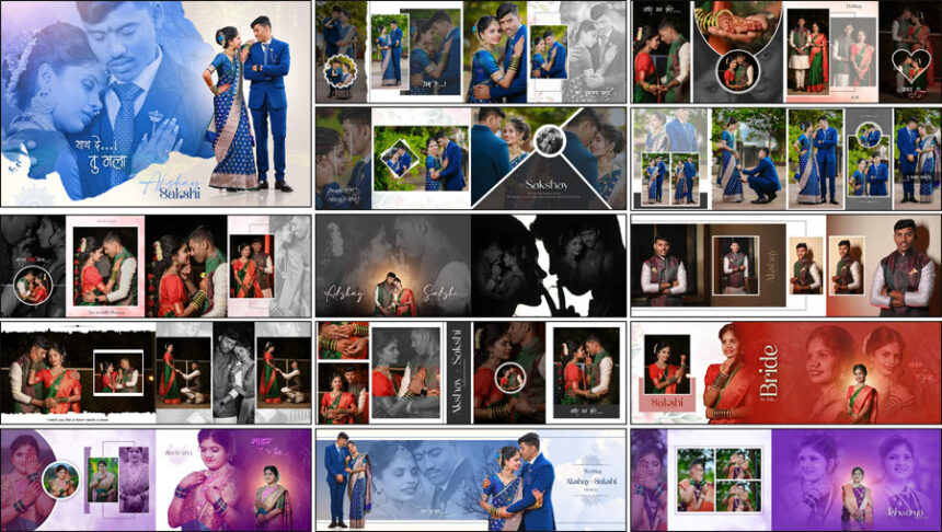 12X36 Marathi Wedding Album Design PSD For Photographers