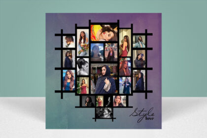 21 Photos Wood Frame Collage PSD Template Free Download